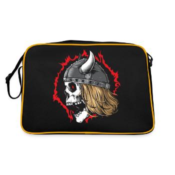 Guerrier crâne viking avec casque - Sac Retro - noir/or - Dos
