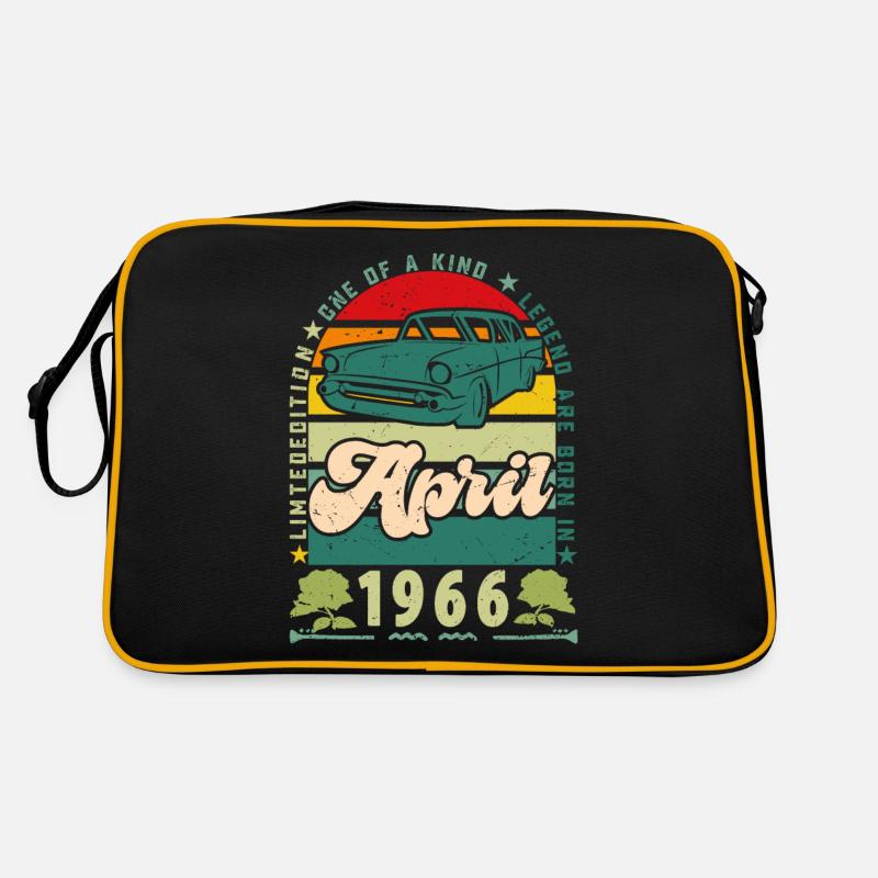 April 1966, April 1966, April 1966. - Retro Tasche - Schwarz/Gold