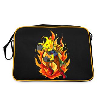 Der Boxende Paradiesvogel - Retro Tasche - Schwarz/Gold - Hinten