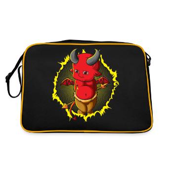 The little baby devil with trident - Retro Bag - black/gold - Back