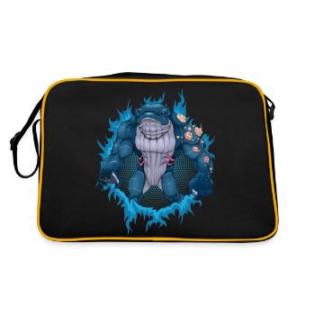 Baleine mutante avec fond en demi-teinte - Sac Retro - noir/or - Dos