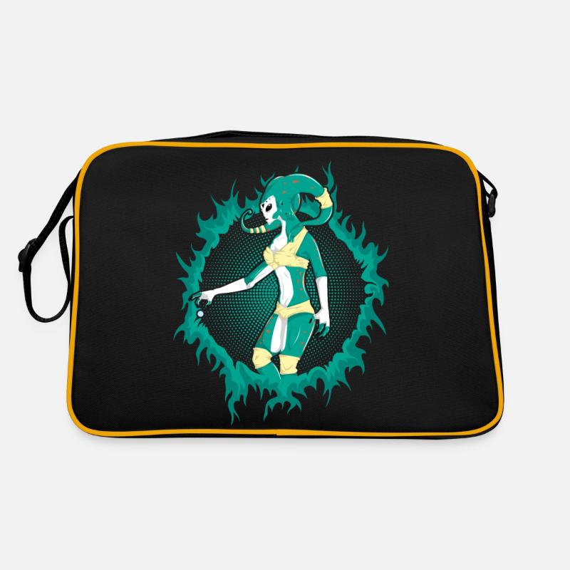 Alien with Halftone Background - Retro Bag - black/gold