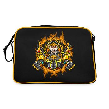 Gatot Kaca avec fond de feu en demi-teinte - Sac Retro - noir/or - Dos