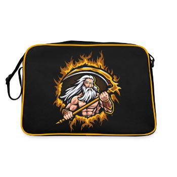 Uranus Dieu avec fond de feu en demi-teinte - Sac Retro - noir/or - Dos