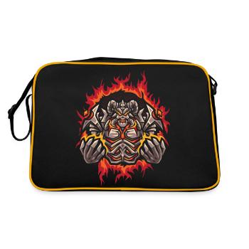 Abysse avec fond de feu en demi-teinte - Sac Retro - noir/or - Dos