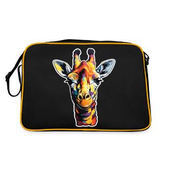 Giraffe head psychedelic - Retro Bag - black/gold - Back