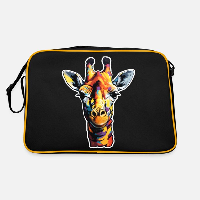 Giraffenkopf psychodelisch Retro Tasche