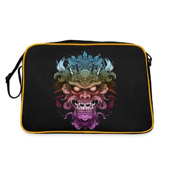 Fantasy Dragon Anime Dragon Head Mythical reptile - Retro Bag - black/gold - Back