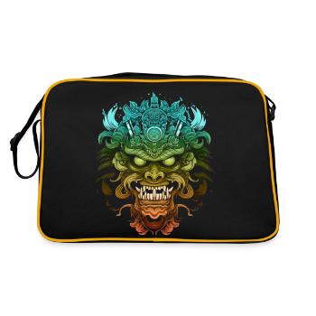Fantasy Dragon Anime Dragon Head Mythical reptile - Retro Bag - black/gold - Back