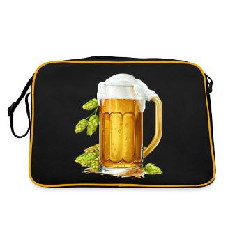 Bière glacée dans un pichet avec du houblon et de l’orge - Sac Retro - noir/or - Dos