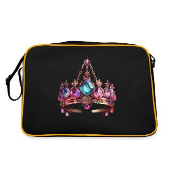 King with a jewel crown in 2d illustration - Retro Bag - black/gold - Back
