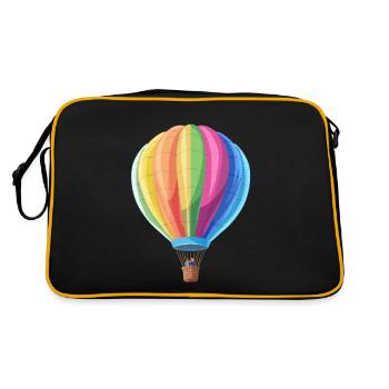 Colorful hot air balloons floating in the sky - Retro Bag - black/gold - Back
