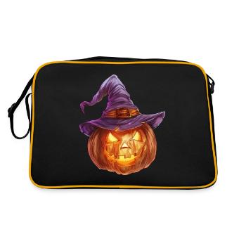 Étrange jack-o'-lantern avec chapeau de sorcière - Sac Retro - noir/or - Dos