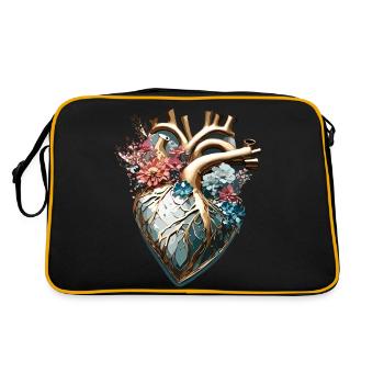 Heart / Mother's Day / Love / Holidays / Love - Retro Bag - black/gold - Back