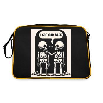 Poignée de main squelette de loyauté - Sac Retro - noir/or - Dos