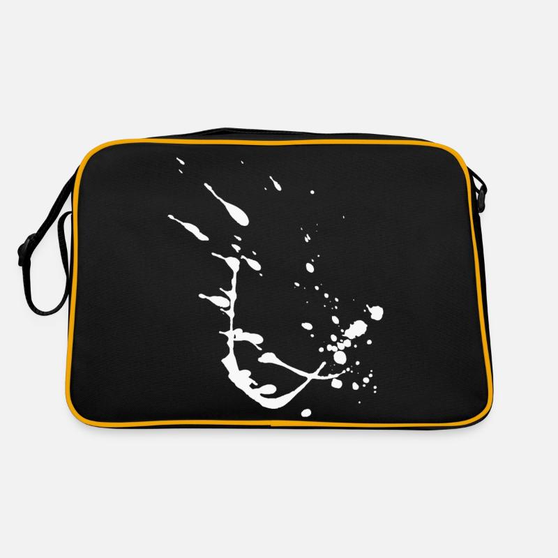 Farbspritzer - Spritzer / Fleck - Abstrakt - Retro Tasche - Schwarz/Gold