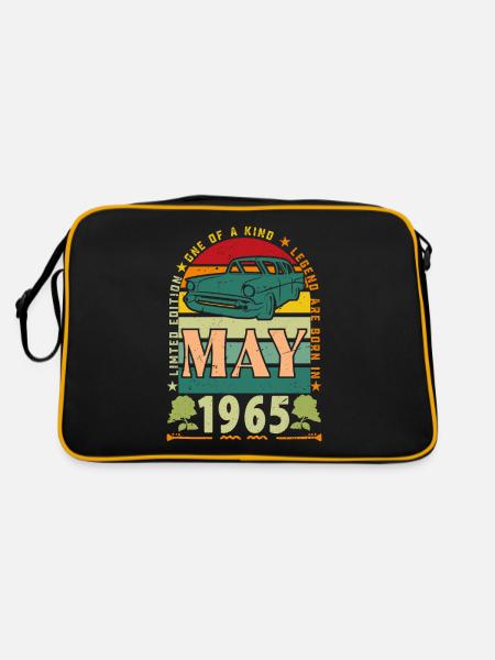 Mai 1965, Mai 1965, Mai 1965 Geburtstagsgeschenk. - Retro Tasche - Schwarz/Gold