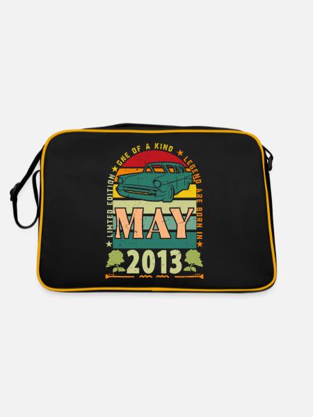 Mai 2013, Mai 2013, Mai 2013. - Retro Tasche - Schwarz/Gold - Hinten
