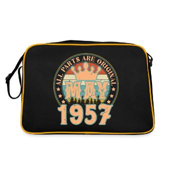 May 1957. May 1957 Birthday Gift. May 1957 - Retro Bag - black/gold - Back