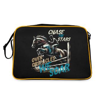 CHASSEZ LES ÉTOILES AU-DESSUS DES OBSTACLES QUE NOUS SURVOLONS, ÉQUITATION - Sac Retro - noir/or - Dos