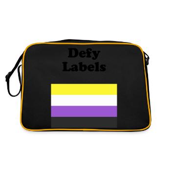 Non Binary Flag Defy Labels - Retro Bag - black/gold - Back