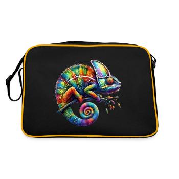 CAMÉLÉON VIBRANT : LE CHEF-D’ŒUVRE ARTISTIQUE DE LA NATURE - Sac Retro - noir/or - Dos