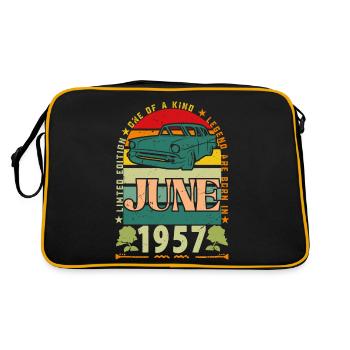 June 1957 Birthday Gift. June 1957 June 1957 - Retro Bag - black/gold - Back