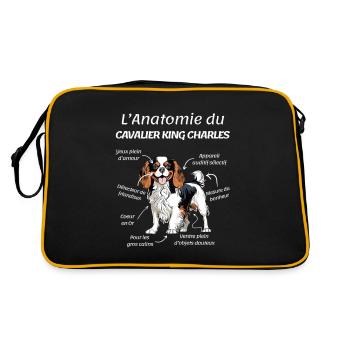 Cavalier King Charles Humour Femme Cavalier King - Sac Retro - noir/or - Dos