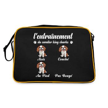 Cavalier King Charles Humour Femme Cavalier King - Sac Retro - noir/or - Dos