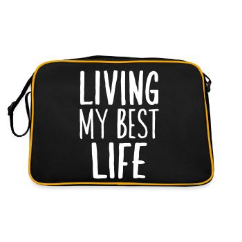 Vivre ma meilleure vie dicton motivant - Sac Retro - noir/or - Dos