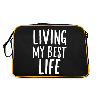 Vivre ma meilleure vie dicton motivant - Sac Retro - noir/or - Dos
