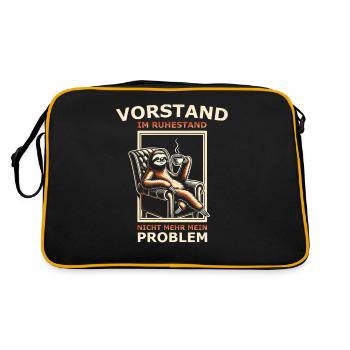 Vorstand im Ruhestand nicht mehr mein Problem - Retro Tasche - Schwarz/Gold - Hinten