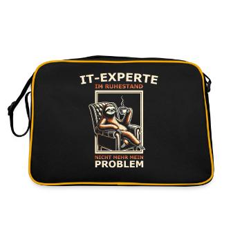 IT Experte im Ruhestand nicht mehr mein Problem - Retro Tasche - Schwarz/Gold - Hinten