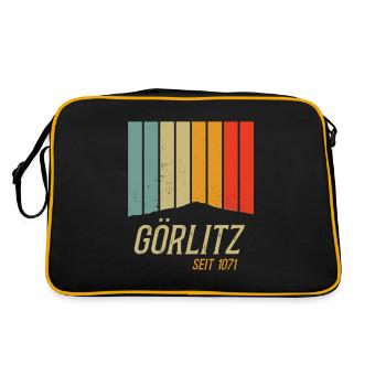 Stadt Görlitz seit 1071 - Retro Tasche - Schwarz/Gold - Hinten