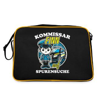 Kommissar Finn Spurensuche - Retro Tasche - Schwarz/Gold - Hinten