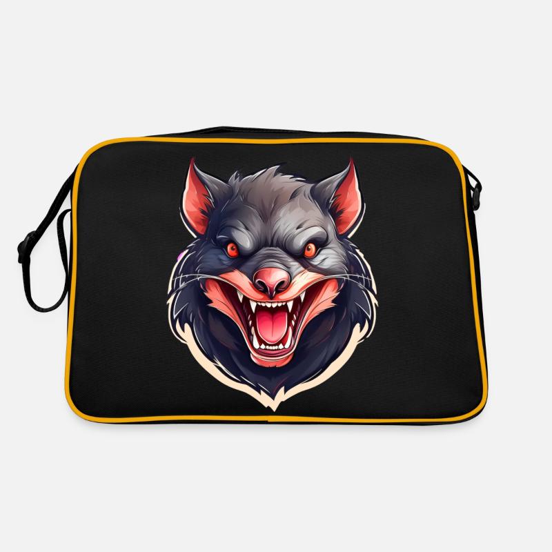 Wild angry animal Tasmanian devil mascot Retro Bag