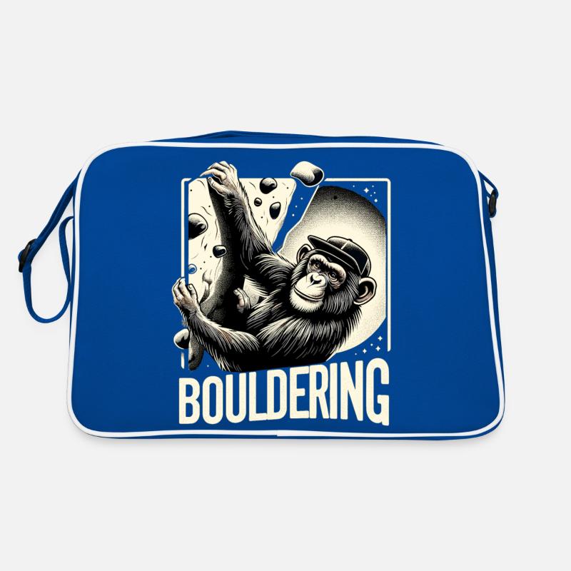 Bouldern Schimpanse Klettern Geschenk Retro Tasche