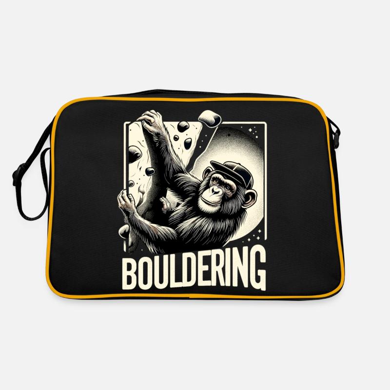 Bouldern Schimpanse Klettern Geschenk Retro Tasche