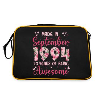 Septembre 1994 Anniversaire 30 Ans Pour Femmes - Sac Retro - noir/or - Dos