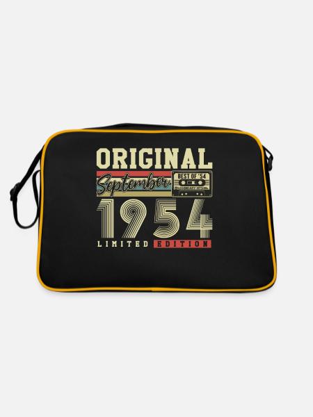 Original September 1954 Jahrgang Geburtstag Retro - Retro Tasche - Schwarz/Gold