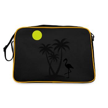 Flamingo Palm Trees - Retro Bag - black/gold - Back