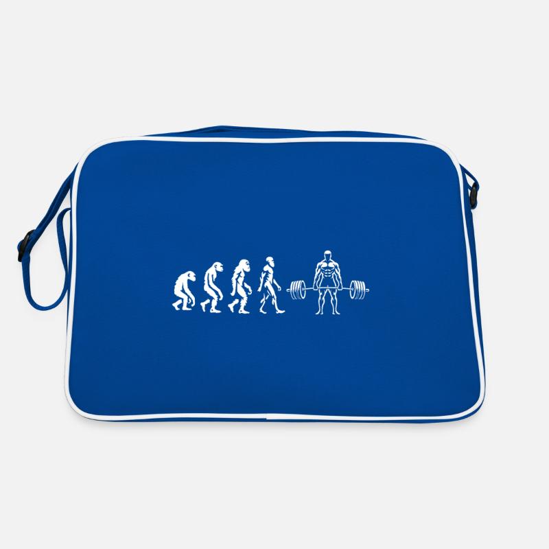 Evolutionärer Bodybuilder Kreuzheben Retro Tasche