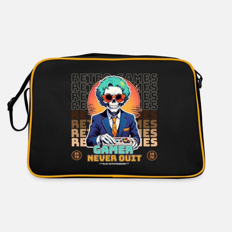 Retro Gamer Skeleton with Controller Console Games Retro Bag