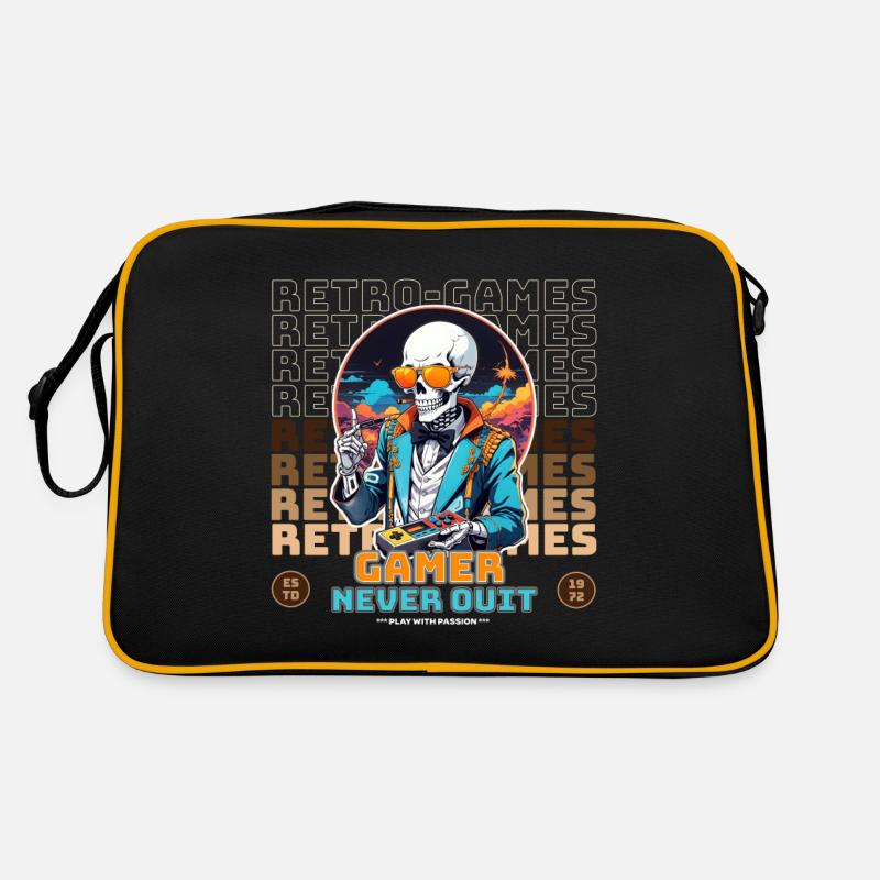 Retro Gamer Skeleton with Controller Console Games Retro Bag