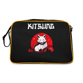 Manga Kitsune Renard Anime Kumiho Masque Manga Otaku - Sac Retro - noir/or - Dos