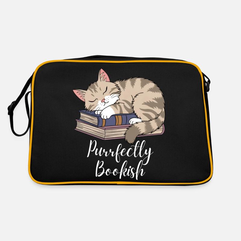 Perfekter Bücherwurm - Retro Tasche - Schwarz/Gold