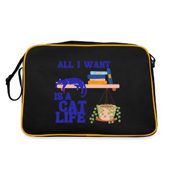 All I want is a cat life - Sac Retro - noir/or - Dos