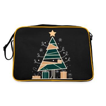 Minimalist Christmas – Christmas Tree in Geometry - Retro Bag - black/gold - Back