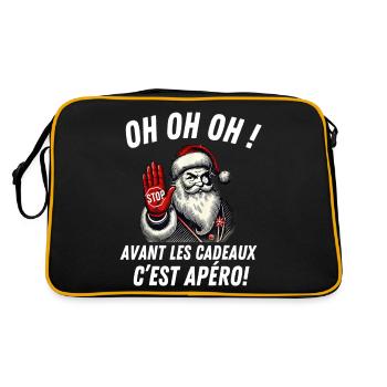 Joyeux Noel 2024 Père Noel Apero - Sac Retro - noir/or - Dos