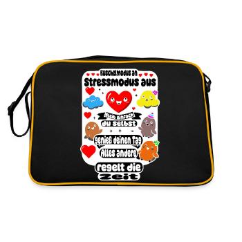 Cuddle mode on – stress mode off - Retro Bag - black/gold - Back